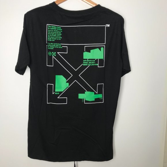 Black off-white printed short sleeve T-shirt